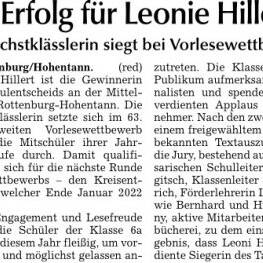 LAZ Erfolg für Leonie